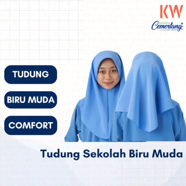 Tudung Biru Muda S/XL