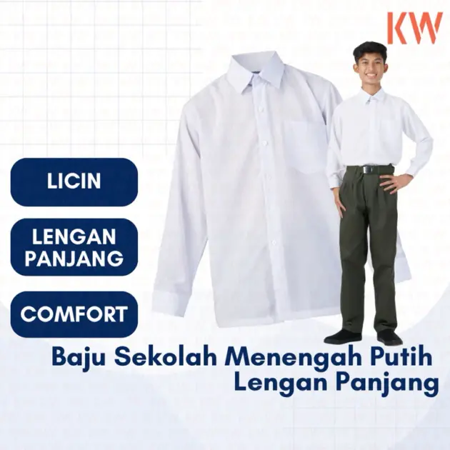 Kemeja Menengah Lengan Panjang 14/17"