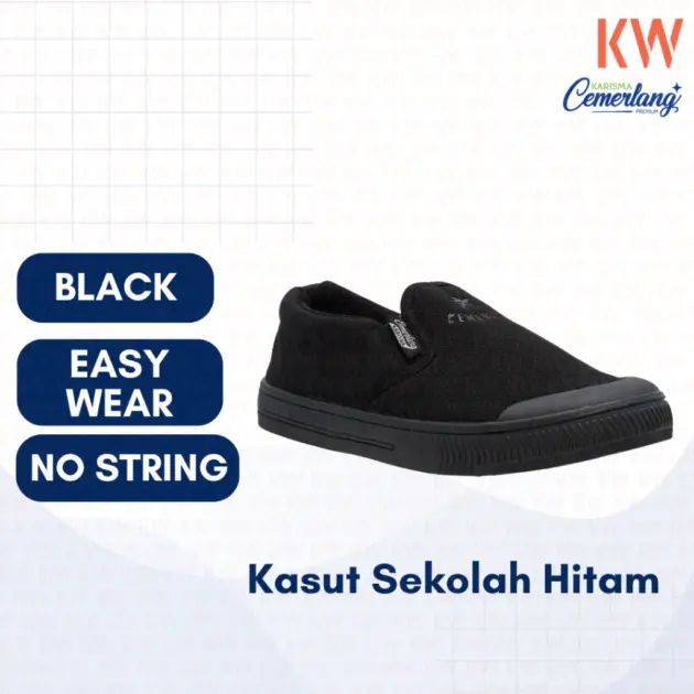 Kasut Sekolah Hitam Sarung C188 24/36