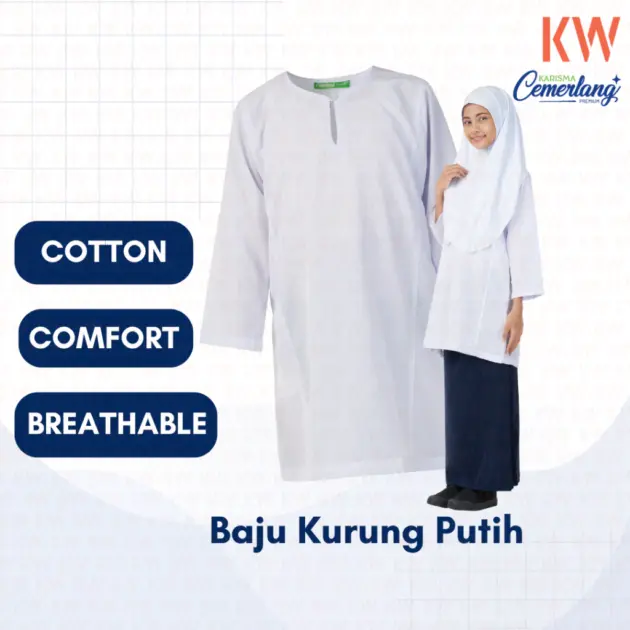Baju Kurung Putih Cotton 22/36