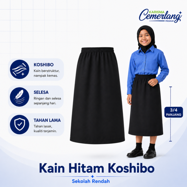 Skirt Pendek Pengawas Sekolah Rendah Koshibo